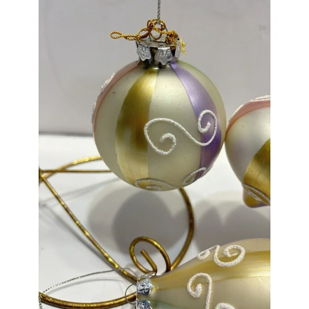 Vtg House Of Lloyd Christmas Around The World Sherbet Glass Ornaments Set Of 4